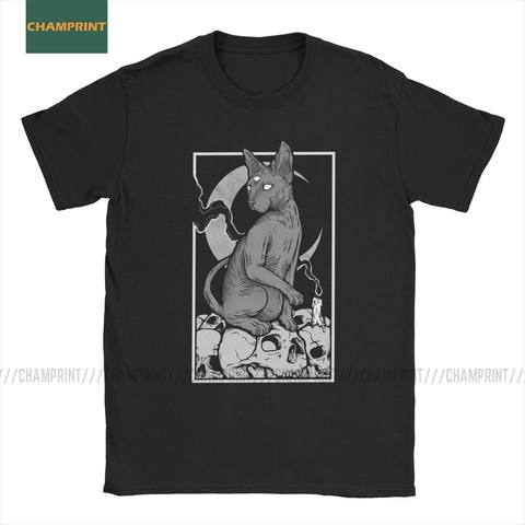Camisetas de algodón con estampado de gato oculto para hombre, camisetas de Humor, Sphynx sin pelo canadiense, camiseta bonita de manga corta para gato y mascota ► Foto 1/6
