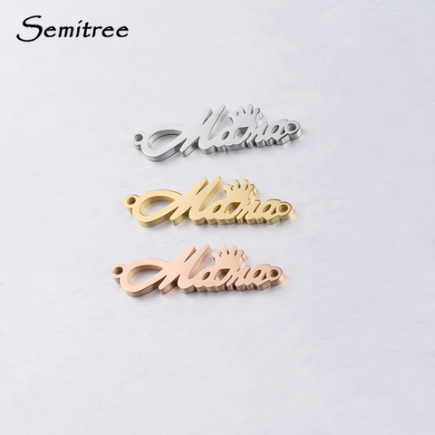 Semitree-Colgante de acero inoxidable con forma de corona para el día de la madre, colgante para collar, pulido fino, suministros de joyería, 5 uds. ► Foto 1/4