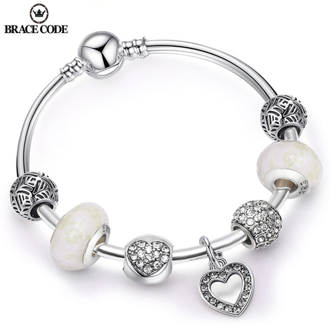 Sonykifa, cuentas de cristal con forma de corazón, pulseras encantadoras para mujer, pulsera y brazaletes Brand, joyería de declaración, Día de San Valentín, Dropshipping ► Foto 1/6