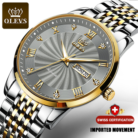 OLEVS-reloj mecánico para hombre, automático, deportivo, de acero inoxidable, resistente al agua, masculino, 6530 ► Foto 1/6