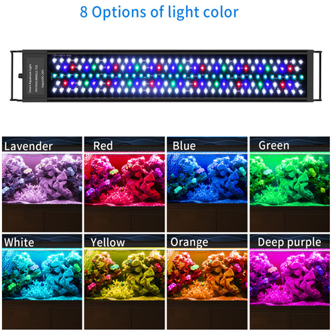 Iluminación LED RGB para acuario lámpara de atenuación de espectro completo de 24 horas para crecimiento de plantas, Amanecer, atardecer, pecera marina, 110V, 220V ► Foto 1/6