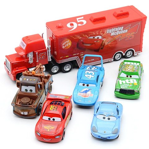 Disney-Coches y camiones de juguete para niños Pixar Cars 3 escala 1:55, figuras de acción de dibujos animados, juego infantil, coche Rayo McQueen, camión Mack, colección rescate ► Foto 1/6