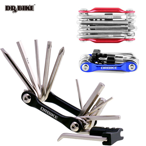 DRBIKE-Kit de herramientas multifunción para bicicleta, juego de herramientas de reparación de neumáticos con destornillador, remache de cadena, Extractor para bicicleta de montaña o carretera ► Foto 1/6