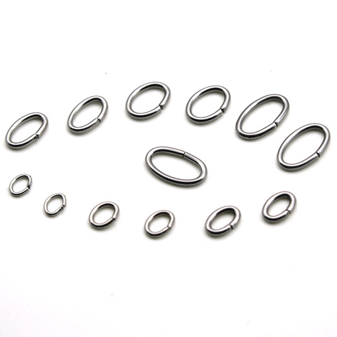 Lote de anillos de salto ovalados de acero inoxidable 316L, Conector de anillos divididos para pulsera, suministros para collar, accesorios para fabricación de joyas DIY, 100 unidades ► Foto 1/2
