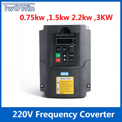 0,75 kw 1.5kw... 2.2kw... 3kw 220 v AC inversor de frecuencia de fase única entrada 3 fase de salida de CA/convertidor de frecuencia ► Foto 1/6