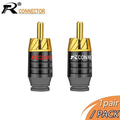 Conector RCA chapado en oro para auriculares, conector jack para altavoz, salida de Audio, adaptador de entrada, 2 uds./1 par ► Foto 1/5