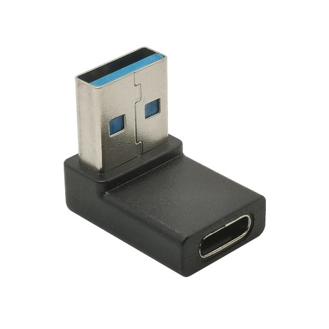 Adaptador USB 3,0 de 90 grados (tipo A) macho A USB 3,1 (tipo C) conector hembra convertidor ángulo recto adaptador USB C ► Foto 1/3