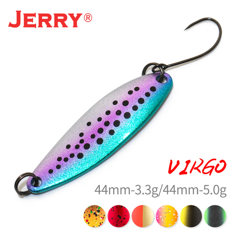 Jerry Virgo 1pc área cucharas de trucha cucharas de pesca con cebo señuelos de pesca de alta calidad cebo spinner de agua dulce colores mate ► Foto 1/6