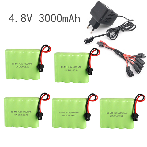 4,8 v 3000mah NiMH cargador de batería para Rc de coches juguetes tanques Robots barcos armas Ni-MH AA 4,8 v Pack de batería recargable ► Foto 1/3