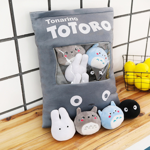 Lote de 8 unidades de juguetes de peluche de Totoro para niños, 4 diseños, almohada de Snack, kawaii, mi vecino, Totoro, regalos ► Foto 1/6