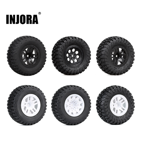 INJORA-Juego de llantas de goma para coche de control remoto, 4 Uds., 110x48MM, 108x42MM, para camión de campo corto 1/10, Traxxas Slash VKAR 10SC HPI ► Foto 1/6