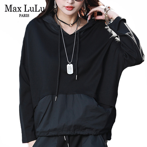 Max LuLu-camisetas Punk de estilo a la moda coreana para mujer, camisetas casuales de patchwork, ropa Oversized para mujer 2022 ► Foto 1/6