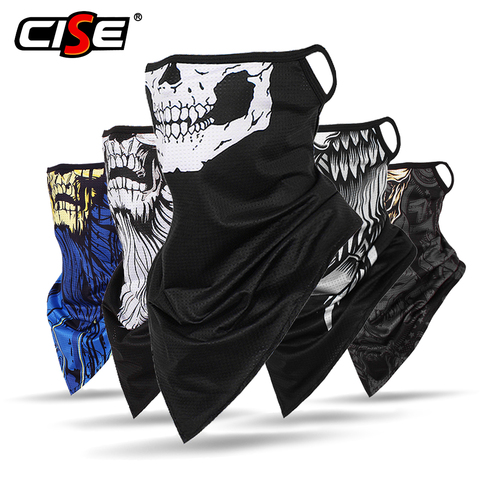 Transpirable pasamontañas calavera fantasma de la motocicleta de 12 voltios de cara máscara cubierta Neck Gaiter Bandana oreja colgante ciclismo hombres ► Foto 1/6