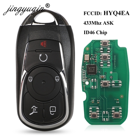 Jingyuqin llave inteligente Promixity 433MHz ID46 remoto para Buick LaCrosse 2017, 2022 de 2022 FCC: HYQ4EA P/N:13508414 sin llave ir ► Foto 1/4