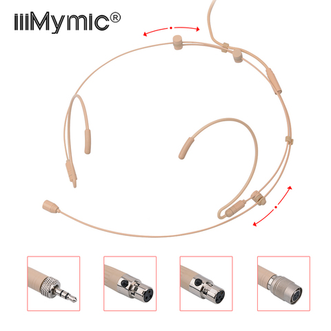 ¡Ajustable auriculares micrófono condensador cardioide para niño niños! Mini 4 Pin 3 Pin XLR 3,35mm con cierre micrófonos de condensador ► Foto 1/6