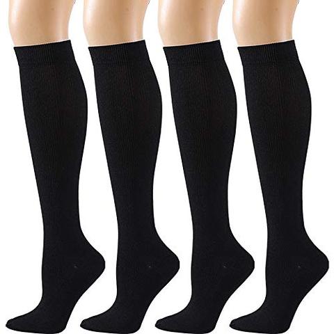 Calcetines de compresión para hombre y mujer, calcetín negro, para correr, venas varicosas, pierna alto rodilla, soporte para estiramiento, Media larga de circulación ► Foto 1/6