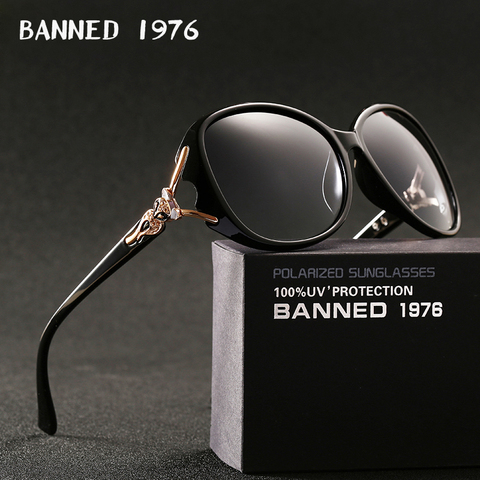 Prohibido 1976 mujeres de lujo gafas de sol polarizadas de moda de la nueva señora protección uv femenino cool sun gafas vintage gafas de sol ► Foto 1/6