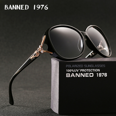 Prohibido 1976 mujeres de lujo gafas de sol polarizadas de moda de la nueva señora protección uv femenino cool sun gafas vintage gafas de sol ► Foto 1/6
