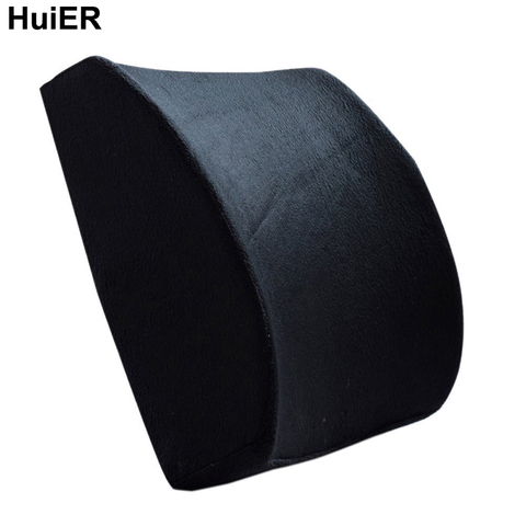 HuiER-cojín Lumbar de espuma viscoelástica para asiento de coche, cojín de masaje para la cintura, para la Oficina, el hogar, fundas para asientos de coche ► Foto 1/6