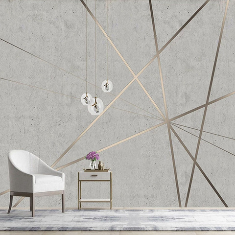 Papel tapiz de foto personalizado, Mural de pared de cemento geométrico 3D minimalista, moderno, para sala de estar, estudio, dormitorio, decoración del hogar ► Foto 1/6