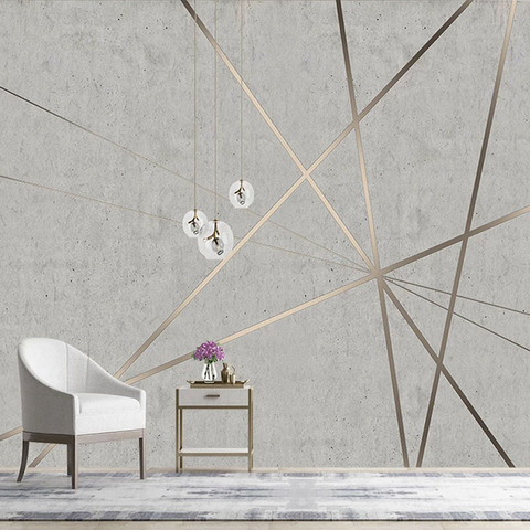 Papel tapiz de foto personalizado, Mural de pared de cemento geométrico 3D minimalista, moderno, para sala de estar, estudio, dormitorio, decoración del hogar ► Foto 1/6