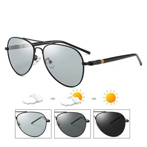 Gafas de sol fotocromáticas polarizadas para hombre, lentes de sol fotocromáticas de marca de diseñador para conducir, camaleón, cambian de Color ► Foto 1/6