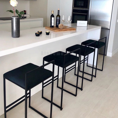 Estilo Industrial Silla de Bar diseño moderno Silla de mesa de casa minimalista Taburetes de Bar recepción taburetes altos mueble taburete de Bar ► Foto 1/6