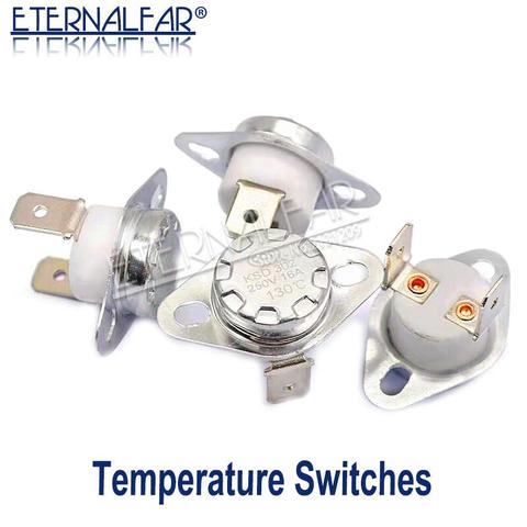 KSD301 KSD302 16A 45 65 75 97 150 grados C cerámica doblado pie termostato normalmente cerrado interruptor de temperatura de Control de temperatura ► Foto 1/3