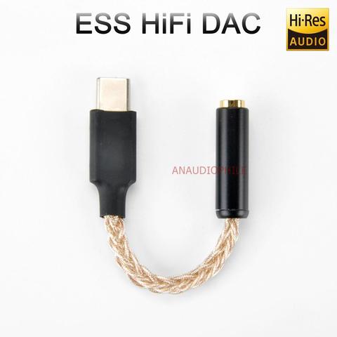 Utimate ESS-USB DAC tipo C, DSD, DAC, DSD128, 32 bits, 384Khz, HiFi, USB, DAC, para PC móvil ► Foto 1/6