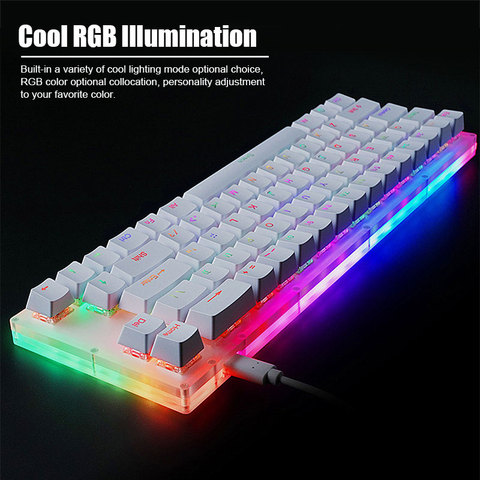 Gamakay-Teclado mecánico para jugar Teclado mecánico intercambiable con teclas K66, cable tyce-c, interruptor Gateron retroiluminado RGB, Base cristalina para PC y portátil ► Foto 1/6