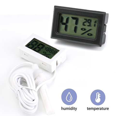 Mini LCD Digital termómetro higrómetro medidor de temperatura del interior conveniente humedad contador de Sensor de temperatura de instrumentos Cable ► Foto 1/6