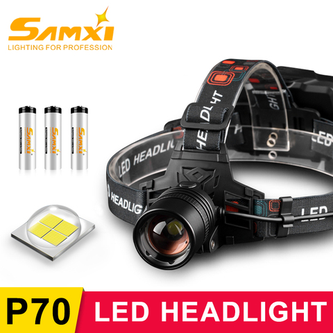 Linterna frontal LED recargable 2022 XHP70.2 con batería de 3x18650, potente linterna para pesca en Caming ► Foto 1/6