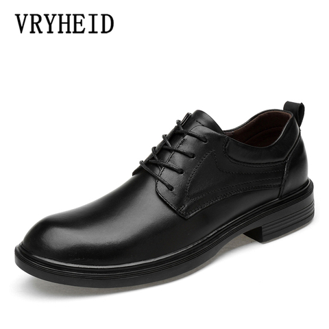 VRYHEID-zapatos de vestir para hombre, calzado Formal de talla grande 36 ~ 49, Oxford, de cuero genuino, para boda, trabajo y Social ► Foto 1/6