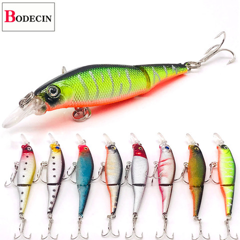 Wobblers para señuelo de pesca 9cm 7,7G pica de pececillo Trolling 2 articulado Swimbait Crankbait falso pez señuelo duro carpa cebo Artificial, ► Foto 1/6