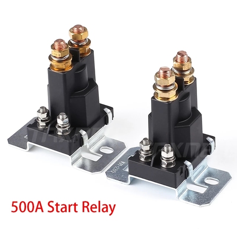 Batería Dual relé de arranque 4 Pin gran corriente 500A 12 V 24VDC coche interruptor, relé de arranque, inicio automático Contactor, corriente pesada ► Foto 1/6