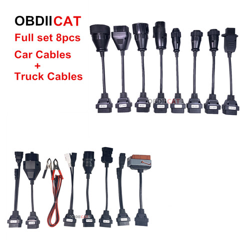 Cables OBD OBD2 para coche, conjunto completo de 8 Cables para escáner obd2, piezas de escáner OBD II, cable de diagnóstico ► Foto 1/3