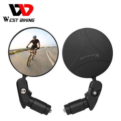 WEST BIKING-espejo retrovisor para bicicleta, rotación de 360, ángulo amplio ajustable, para ciclismo de montaña o carretera ► Foto 1/6