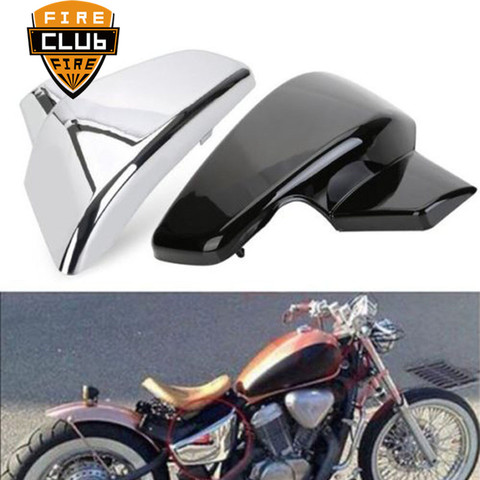 Negro de batería cubierta lateral de la motocicleta para Honda VLX 600, 1999-2008 VT 600 C CD sombra VLX Deluxe STEED400 1999-2007 ► Foto 1/6