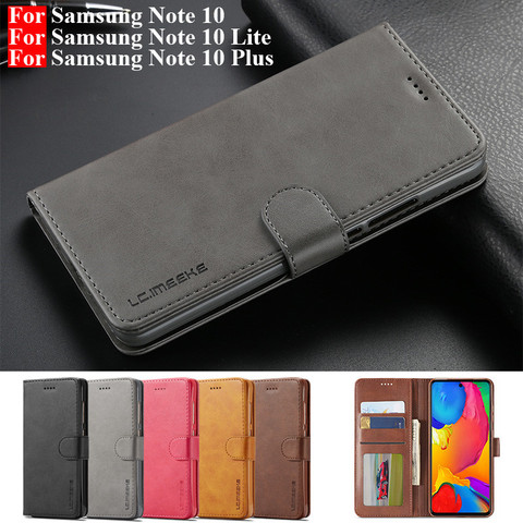 Funda de cuero para Samsung Note 10 Lite, carcasa de cuero Vintage para teléfono Samsung Galaxy Note 10 Plus ► Foto 1/6