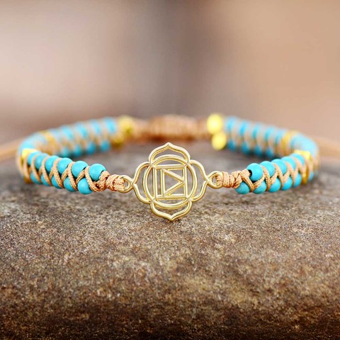 PULSERAS CON símbolo de Reiki, bisutería de joyería para amantes de la amistad, Yoga, piedra semipreciosa, tono dorado, novedad ► Foto 1/6