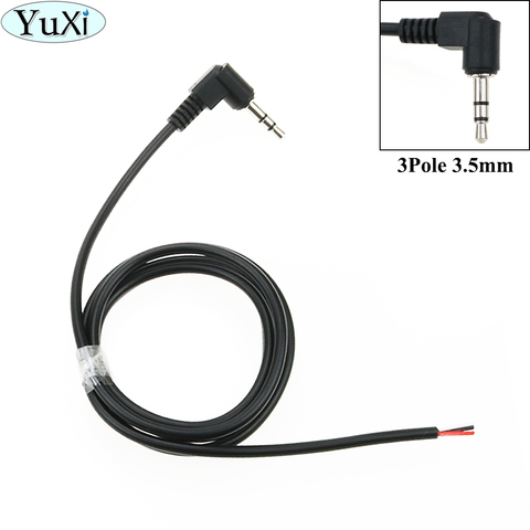 YuXi-Cable de repuesto para reparación de Audio, 3,5mm, 3 polos, 90 grados, para auriculares, bricolaje, 50cm, 95cm ► Foto 1/5