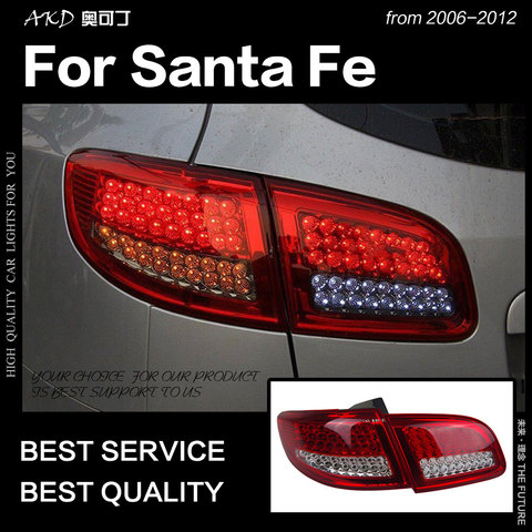 AKD estilo de coche para Hyundai Santa Fe luces de cola 2006-2012 SantaFe luz trasera LED DRL señal freno reverso auto Accesorios ► Foto 1/2