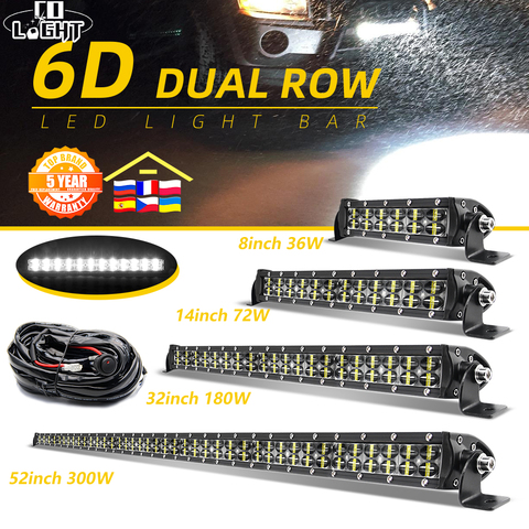 CO LIGHT fila doble barra de luz Led 8-52 pulgadas de inundación Spot Beam Combo para Offroad 4WD ATV UAZ 12V 24V trabajo de conducción del coche de la luz Retrofit ► Foto 1/6