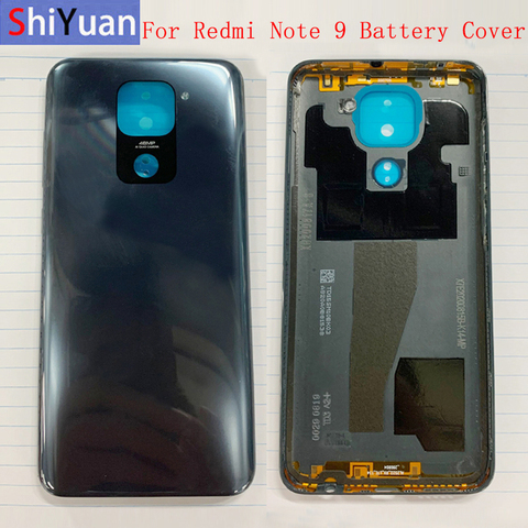 Funda de batería Original para Xiaomi Redmi Note 9, carcasa trasera para puerta trasera, marco de cámara, lente con logotipo ► Foto 1/6