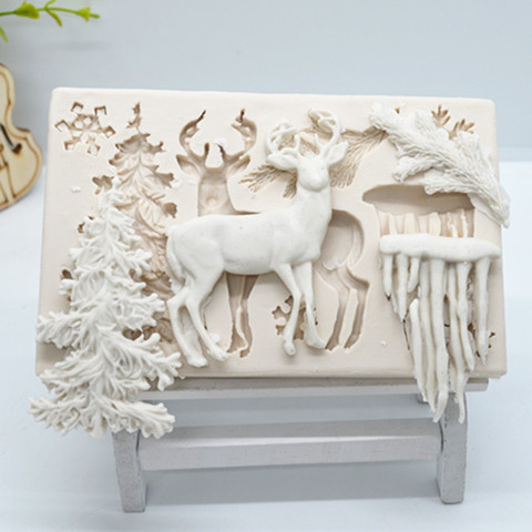 Luyou-Molde de silicona para árbol de Navidad, herramientas de moldes para pasteles, accesorios para hornear, utensilios para decoración de tortas con Fondant FM1404, 1 ud. ► Foto 1/5