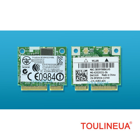 BCM94322HM8L 2,4 y 5G 300M BCM4322 Mini PCI-E DW1510, controladores gratuitos, Mac OS, tarjeta de red inalámbrica WiFi para hackintosh ► Foto 1/3