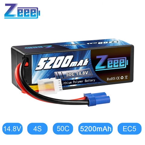 Zeee-batería Lipo 4S de 14,8 V, 5200mAh, 50C, con enchufe EC5, carcasa rígida, 4S, RC, para Buggy, Truggy, Crawler, Monster, coche, barco y camión ► Foto 1/6