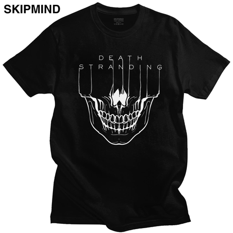Camiseta con estampado de calavera de Death Stranding para hombre, Camiseta lisa de manga corta de algodón con engranaje de Metal de Hideo Kojima, Reedus Norman Game Mgs Tee Merch ► Foto 1/6