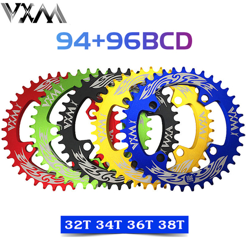 VXM bicicleta 96BCD de sillín MTB bici 32T 34T 36T 38T disco de bielas estrecha diente ancho rebanada redonda m4000 engranaje de piezas de bicicleta ► Foto 1/6