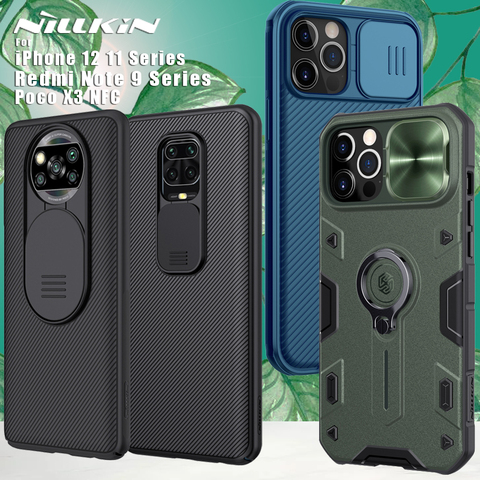 NILLKIN para Xiaomi Redmi Nota 9S 9 Pro Max Mi 11 10T Pro Lite Poco X3 NFC M3 iPhone 12 Pro Max caso de la cubierta de protección de la cámara ► Foto 1/6